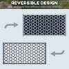 Reversible Outdoor RV Rug, 9' x 18' Patio Floor Mat, Plastic Straw Rug, Dark Blue and White