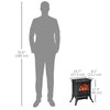 Electric Fireplace Heater, Freestanding Fireplace Stove with Realistic Flame, Overheat Protection, 750W/1500W