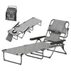 Folding Lounge Chair w/ Reclining Back, Mixed Grey