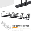 6-Bike Bicycle Floor Parking Rack Cycling Storage Stand Ground Mount Garage Organizer for Indoor and Outdoor Use Black
