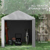 Portable Bicycle Shed with Galvanized Steel Frame and Large Door, Waterproof Outdoor Shed for Garden Tools, Light Grey