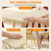 Kids Table and 4 Chairs Set for Art, Craft, Drawing and Snack Time, Playroom, Classroom, Nursery, Boys Girls 3-8, Yellow