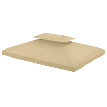13' x 10' Gazebo Cover, Gazebo Replacement Canopy with 2 Tier Top for Garden, Patio, Outdoor, Beige