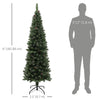 6ft Artificial Pencil Christmas Tree with 618 Branches, Pinecones, Metal Stand, Realistic Xmas Tree for Home