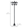 Outdoor Solar Lamp Post, Vintage Style, Dimmable, Waterproof, for Garden Lawn Pathway Walkway, Black