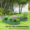 6' x 3' x 1' Large Outdoor Planter Box, Galvanized Raised Garden Bed with Metal Plant Stake, Silver, Green