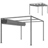 10x7ft Pergola with Retractable Roof Outdoor Patio Sun Shelter Garden Grape Tent Water-resistant Yard Shade