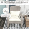 Adirondack Chair, Outdoor Wicker Rocking Chair with High Back, Seat Cushion and Pillow for Porch, Balcony, Cream White