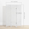 3 Panel Room Divider, 5.6 Ft Tall Portable Folding Privacy Screen, Wood Partition Wall Divider for Home Office, White