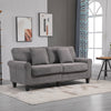 Modern 3 Seater Sofa, Corduroy Fabric 3 Seater Couch with Pine Wood Legs and Rolled Armrests for Living Room