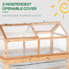 Raised Garden Flower Bed Kit with Greenhouse, Wooden Cold Frame Planter with Open Roofs, 48