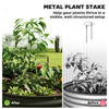 6' x 3' x 1' Large Outdoor Planter Box, Galvanized Raised Garden Bed with Metal Plant Stake, Silver, Black