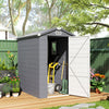 4.5' x 6' Plastic Garden Storage Shed with Latch Door, Vents, Sloped Roof