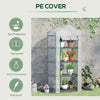 Portable Greenhouse Outdoor Hot House with 4 Tier Shelves, Steel Frame, PE Cover, 28