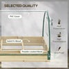 12 Pockets Raised Garden Bed with Greenhouse and Roll Up Windows for Vegetables, Flowers, 4' x 3' x 2', Natural Wood