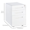 Lockable File Cabinet, Steel Filing Cabinet on Wheels for Legal, A4, Letter Size, Home Office