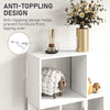 5-Tier Geometric Bookshelf, S Shaped Bookcase, Modern Freestanding Display Shelf Unit for Home Office, White