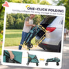 Dog Stroller Easy Fold Pet Stroller for Large Dogs Up to 66lbs with 4-Wheel Shock Absorption & One-Foot Brake Turquoise