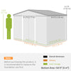 11' x 9' Metal Storage Shed Garden Tool House with Double Sliding Doors, 4 Air Vents for Backyard, Patio, Lawn Dark