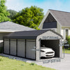 10' x 15' Metal Carport, Heavy Duty Garage Car Shelter with Galvanized Metal Roof and Removable Sidewalls