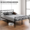 Metal Full Platform Bed Frame with Headboard, Steel Slat Support, Underbed Storage, No Box Spring Needed, Easy Assembly