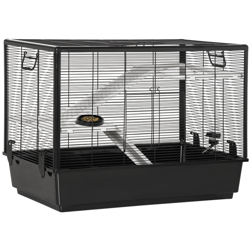 3-tier Hamster Cage, Guinea Pig Cage, Pet Chinchillas Play House Indoor with Accessories Food Dish Water Bottle, Ramps, 31.5