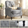 Accent Chair, Mid-Century Modern Armchair with Thick Padded Seat, Spring Cushion, Solid Wood Legs
