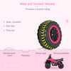 No Power 4 Wheels Ride on Toy for Kids, Foot To Floor Slider Toddler Ride-on Car with Music, Lightening, for 18-36 Months Pink