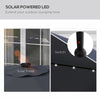Solar Patio Umbrella with LED and Tilt, Outdoor Market Table Umbrella Parasol with Crank, 10 x 10 ft, Dark Grey