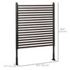 4 FT Outdoor Privacy Screen with 2 Standing Ways for Hard & Soft Ground, Decorative Outdoor Divider, Metal Animal Barrier for Garden, Backyard, Deck, Brown