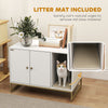Cat Litter Box Enclosure with Tall Legs, Litter Mat, Fits Mots of Litter Box, 31.5