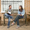 Outdoor Garden Bench, Metal Bench, Wood Look Slatted Frame Furniture for Patio, Park, Porch, Lawn, Yard, Deck, Black