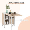 Multi-use Space Saving Folding Dining Table with Hideaway Shelves for Kitchen, Dining, Study and Office