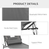 Adjustable Outdoor Lounge Chair, Garden Folding Chaise Lounge with Face Hole Reclining Tanning Chair Seat, Folding Camping Beach Lounging Bed w/ Support Pillow, Grey