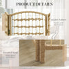 4 Panel Folding Room Divider, Portable Privacy Screen, Wave Fiber Room Partition for Home Office, White, Natural Wood