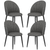 Modern Dining Chairs Set of 4, Upholstered Dining Room Chairs with Metal Legs, Shell Backrest, Padded Seat