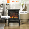 Electric Fireplace Heater, Freestanding Fireplace Stove with Realistic Flame and Overheat Protection, 750W/1500W, Black