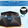 4 Person Insulated Ice Fishing Shelter, Pop-Up Portable Ice Fishing Tent with Carry Bag and Two Doors for -22℉