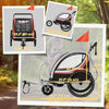 3-in-1 Bike Trailer for Kids, Running Stroller with 2 Seats, Jogging Cart with 5-Point Harness, Storage Units