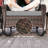 Outdoor Wicker Rattan Rocking Chair Set of 2, Patio Rocker with Thick Cushions for Garden Backyard Porch, Grey