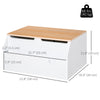 Wooden Kids Toy Box with Lid, Children Storage Organizer with Safety Hinge, Toy Trunk Chest, White