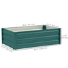 Set of 2 Galvanized Raised Beds for Garden, Outdoor Planter Box for Flowers, Herbs and Vegetables, Green