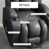 Electric Power Lift Chair, PU Leather Recliner Sofa with Footrest, Remote Control and Cup Holders, Grey