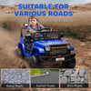 Qaba 12V Ride on Truck, Electric Car for Kids with Remote Control, Suspension, 3 Speeds, USB Music Headlights, Dark Blue