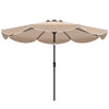 9' x 9' Round Market Umbrella with Valance, Patio Umbrella with Tilt and Crank, for Garden, Deck, Poolside, Khaki
