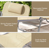 Folding Outdoor Lounge Chair Set of 2, Reclining Tanning Chair with 5-Position Adjustable Backrest, Brown