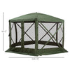 12' x 12' Hexagon Automatic Pop Up Screen Tents Camping Shelter Picnic Canopy Outdoor Sun Shade with Mesh Sidewalls and Carry Bag