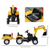 Ride on Tractor for Kids, Pedal Construction Car with Horn & Detachable Trailer for 3 Year Old, Yellow