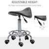 Saddle Stool, PU Leather Adjustable Rolling Salon Chair for Massage, Spa, Clinic, Beauty and Tattoo, Black