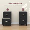 2-Drawer Small Filing Cabinet Lockable Home Office Storage Cabinet with Adjustable Hanging Bars for A4 Letter Black